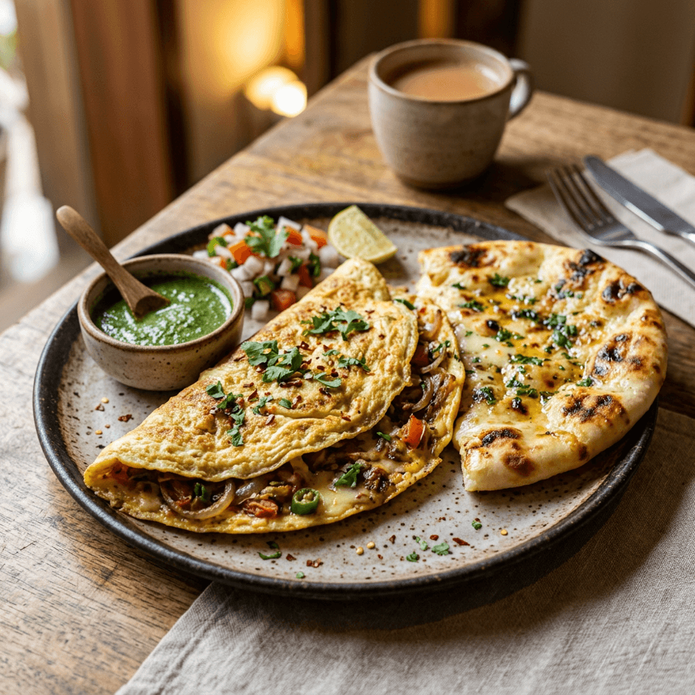 Cheese Kulcha Omelette